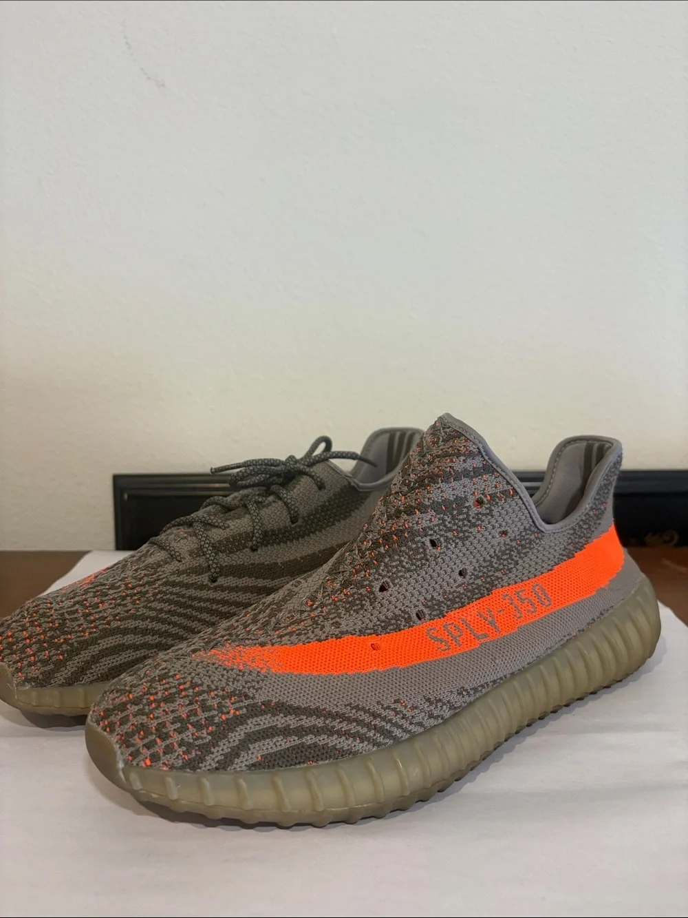 Adidas Yeezy Sneakers SPLY- 350 Gray with Neon Orange